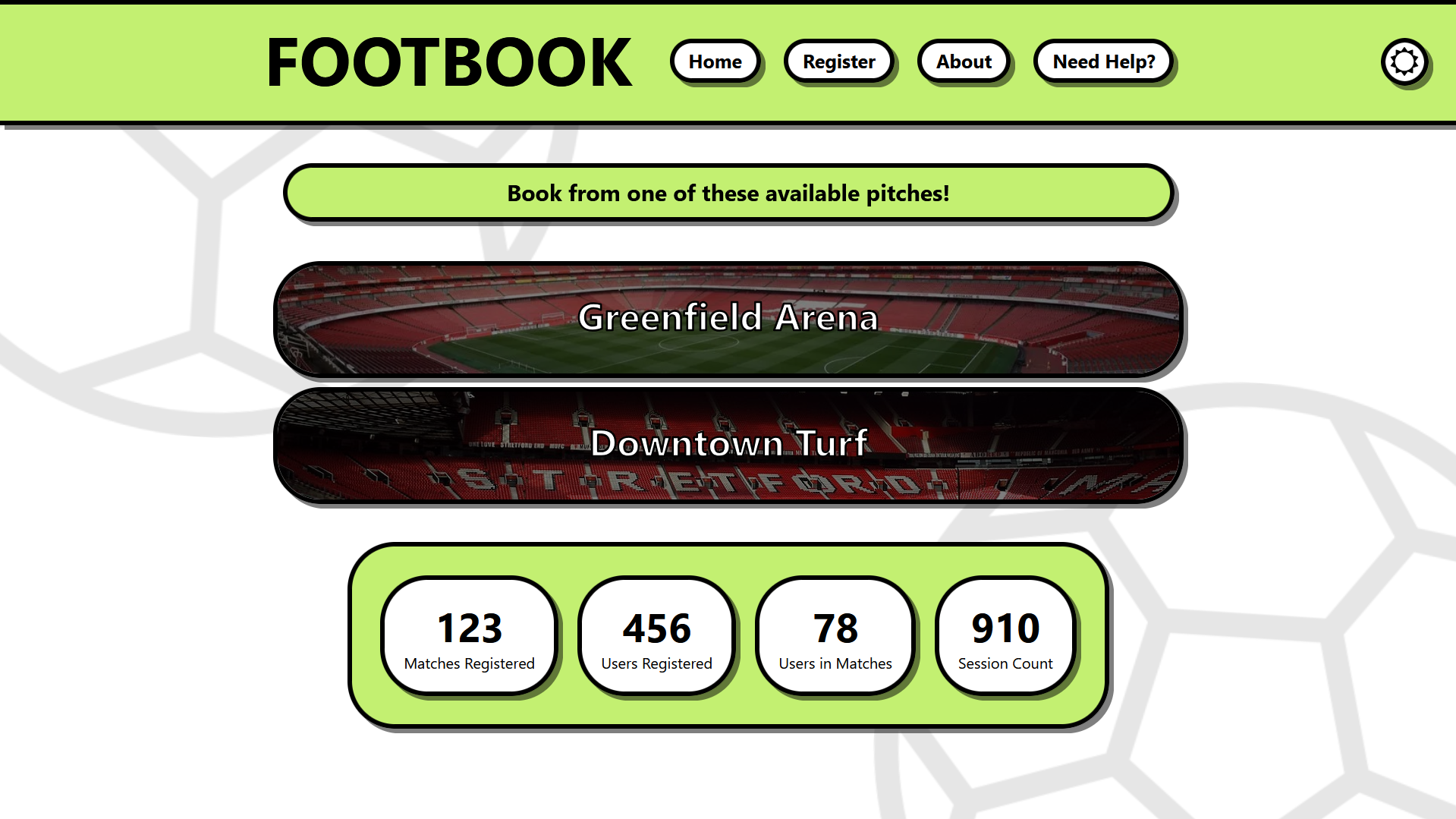 Footbook - Home page